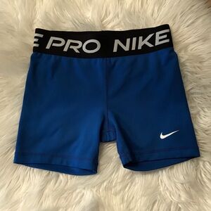 Nike Pro Kids Blue Athletic Shorts
